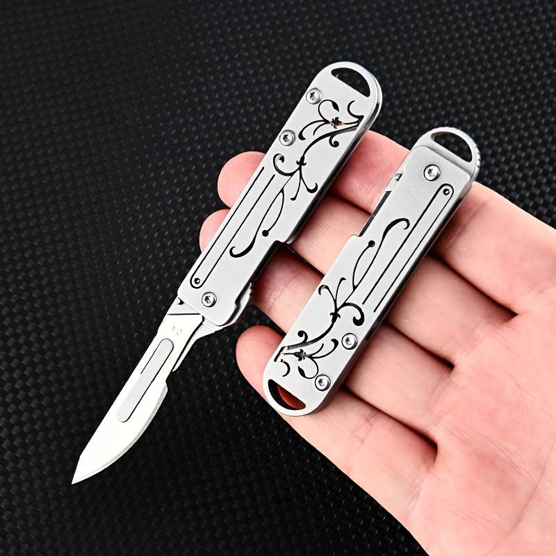 Stainless Steel Utility Knife, Sharp Paper Knife, Scalpel, Portable Key  Pendant, Gift Unboxing, Express Delivery Knife, Replaceable Blade